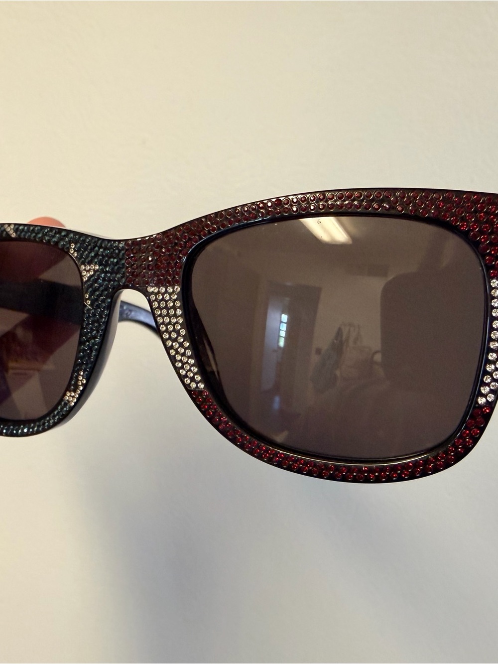 Saint Laurent SL51 Women's Crystal-Studded American Flag Sunglasses